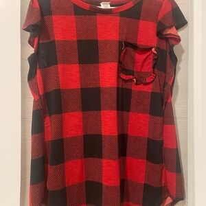 BRAND New Sew in Love-Red and Black Checkered Shirt